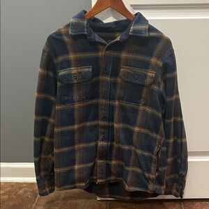 Orvis Blue and Yellow Plaid Shirt